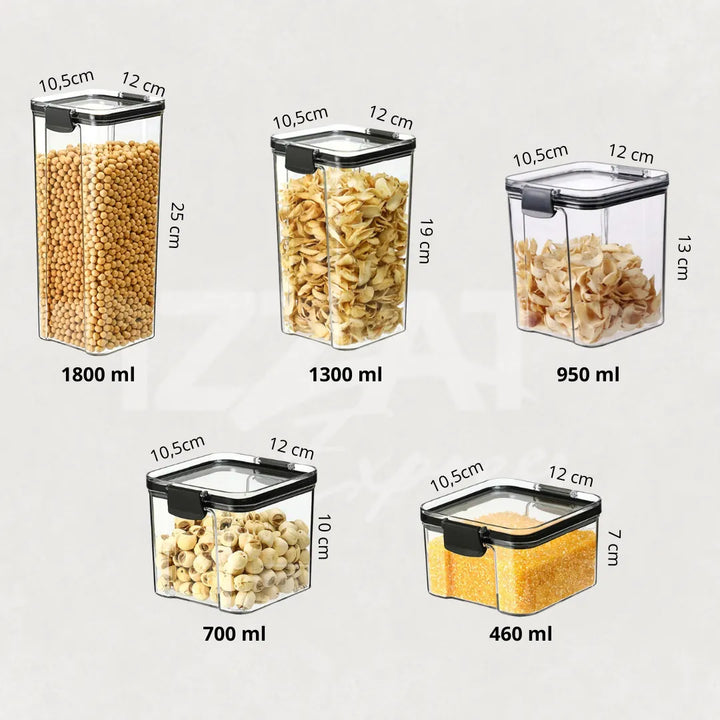 Kit Pote Hermético Quadrado - Tazzi