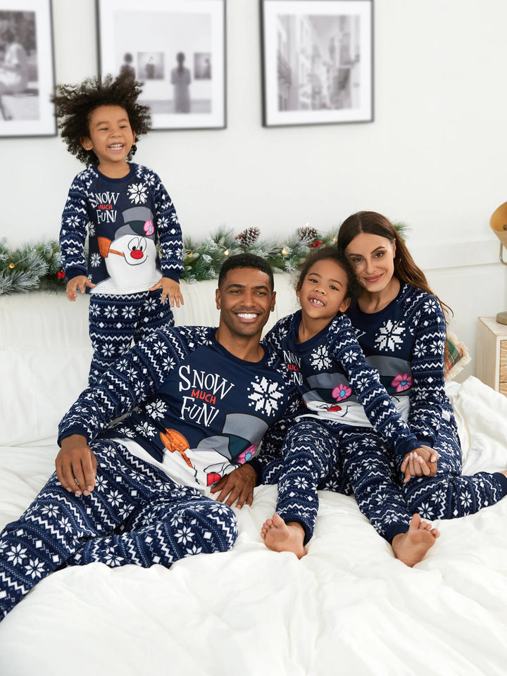Conjunto de Pijamas de Natal em Fleece “Frosty The Snowman” com Estampa de Flocos de Neve e Meias de Natal