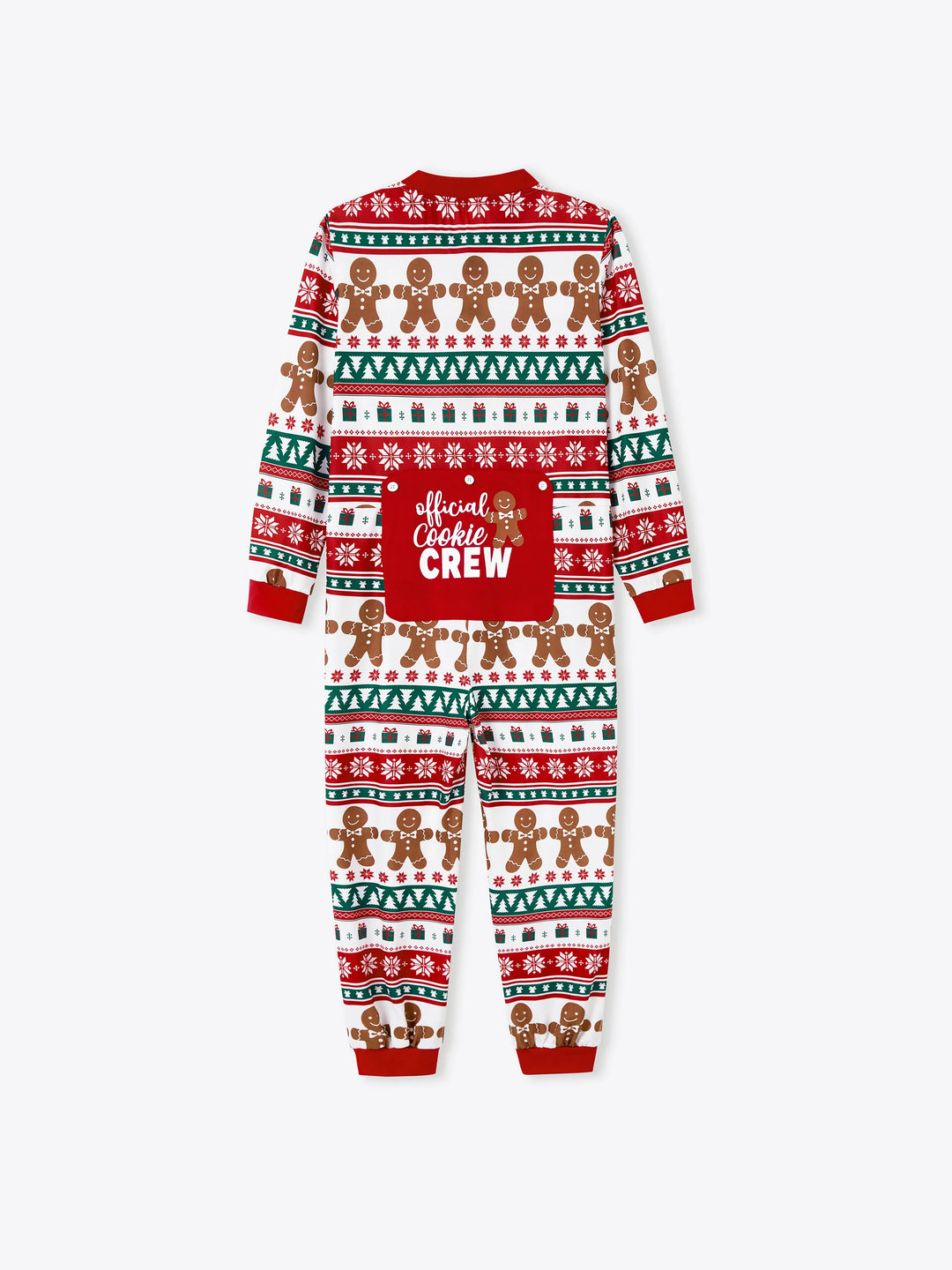 Conjunto de Pijamas Igualitários para a Família no Natal - Pijamas com Estampa de Gengibre e Plaid Temática de Natal, Inclui Meias de Natal - Vermelho