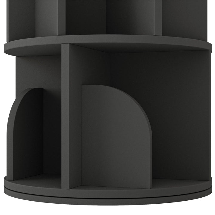 RAZU Série Vortex Circinus Core Estante Giratória 360° em Contraplacado Preto 5 Níveis