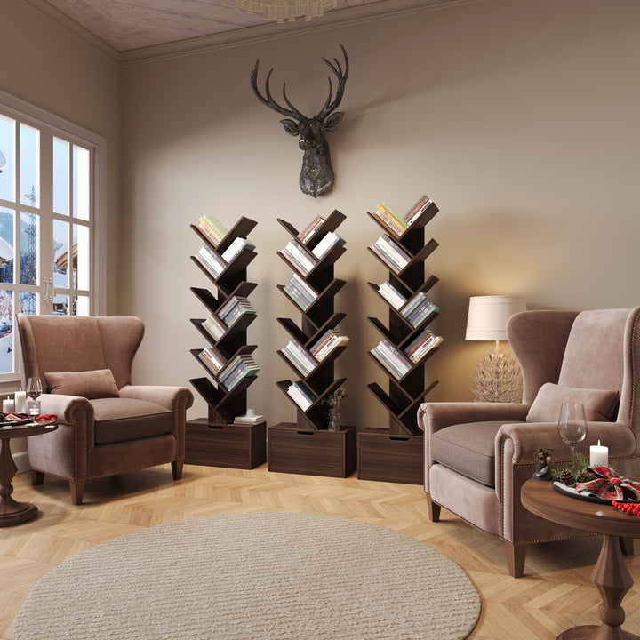 Estante Vertical em Forma de Árvore Razu com Armário de Armazenamento