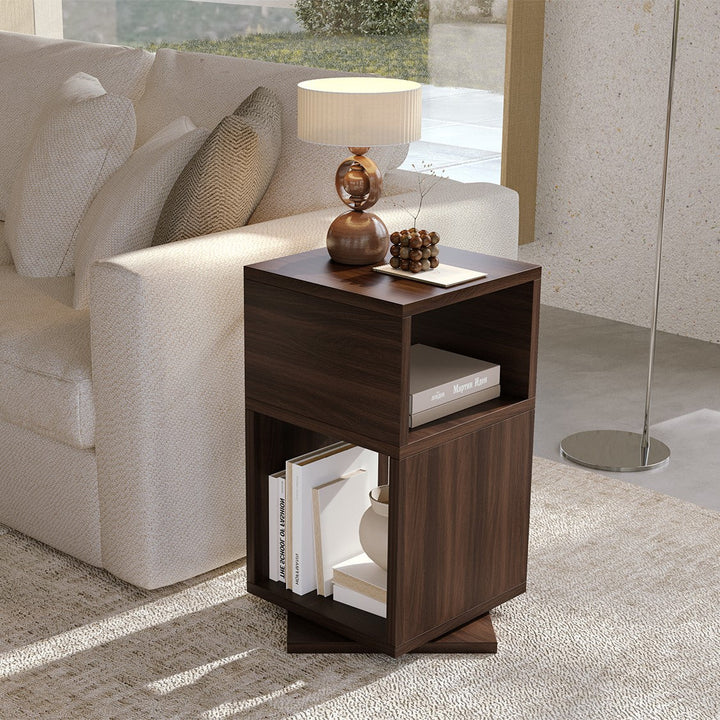 Mesa de Apoio Giratória Razu com Prateleira Aberta