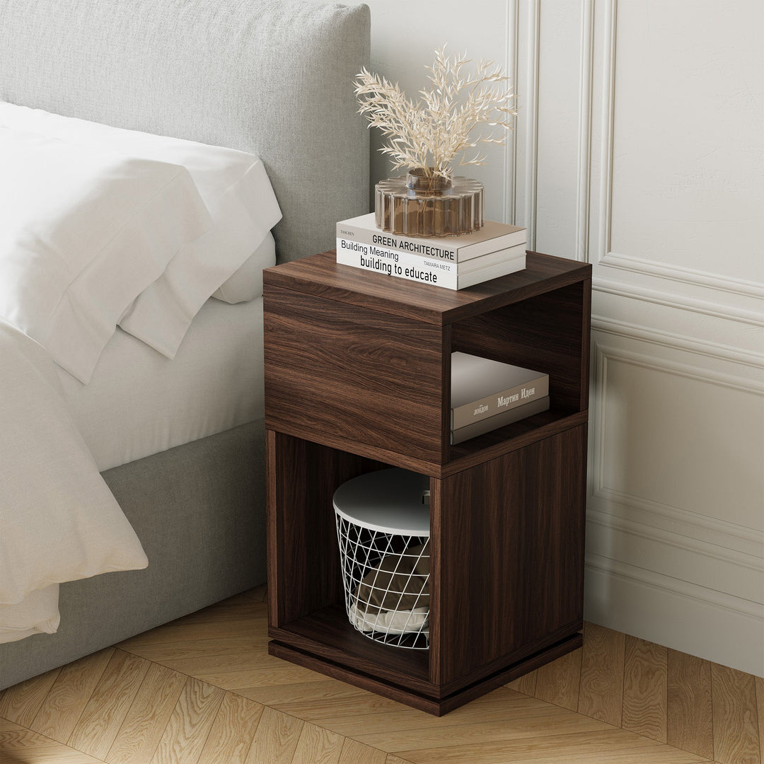 Mesa de Apoio Giratória Razu com Prateleira Aberta