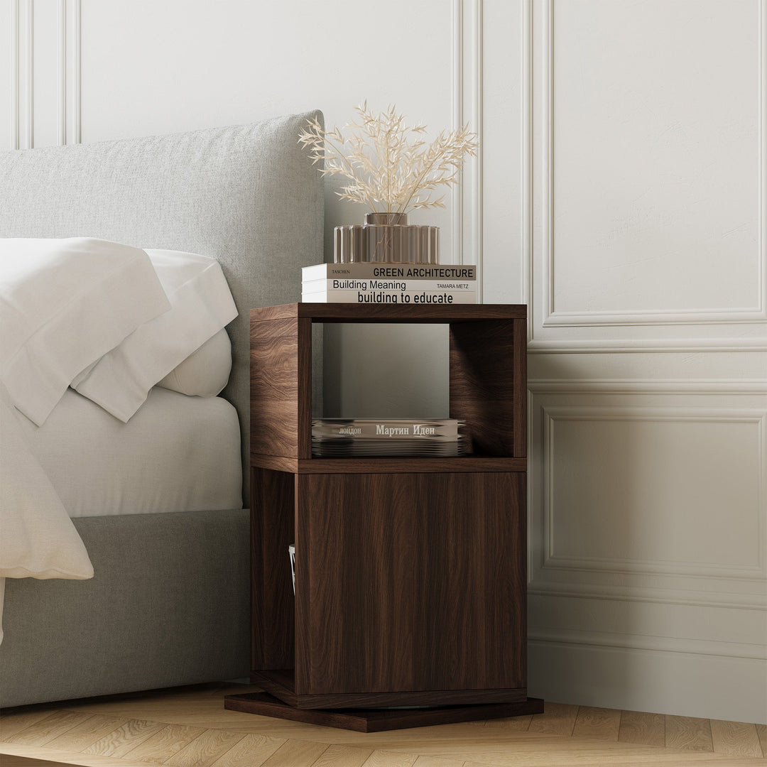 Mesa de Apoio Giratória Razu com Prateleira Aberta