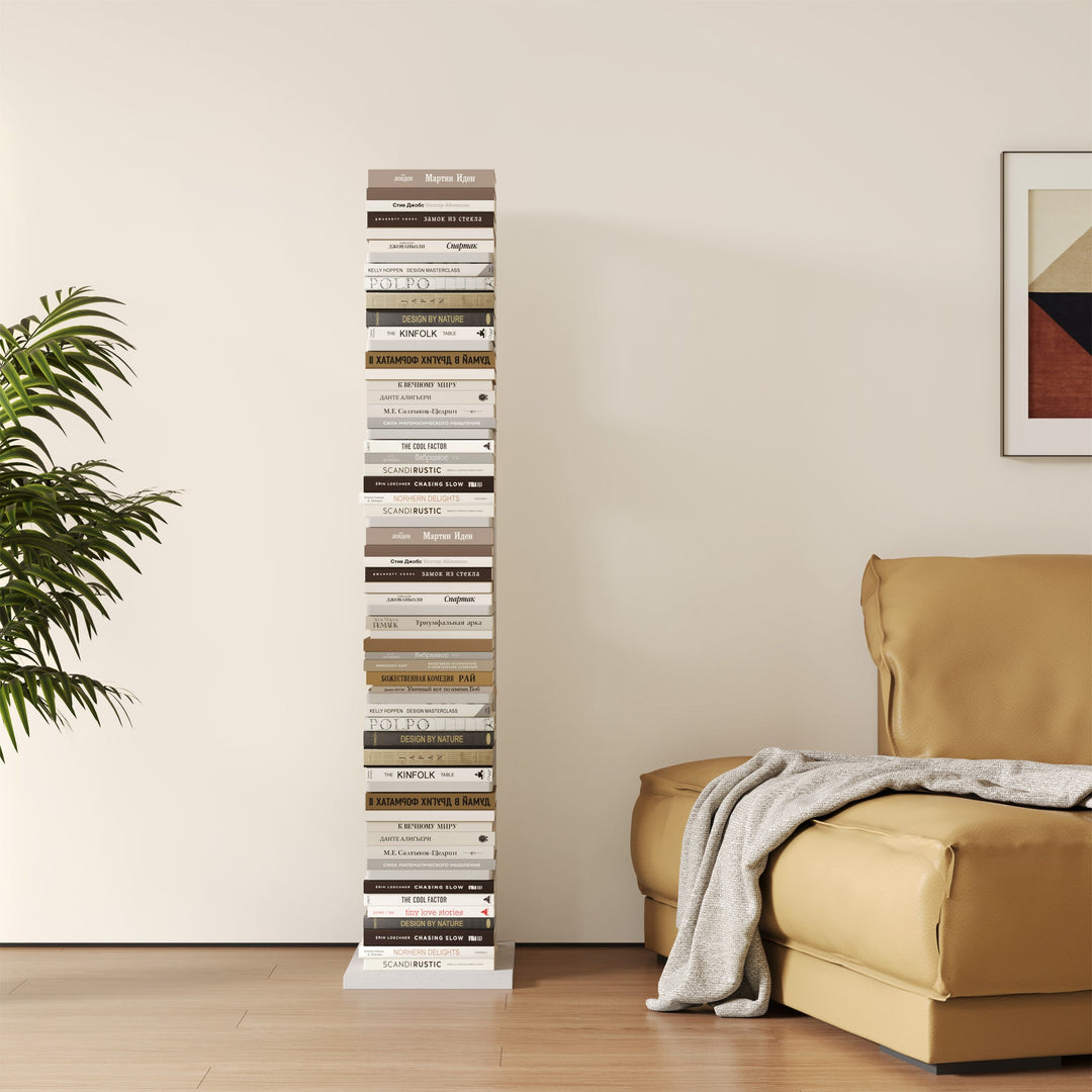 RAZU Série Chiaroscuro Mirage Estante Invisível Vertical em Agglomerado Branco 9 Prateleiras