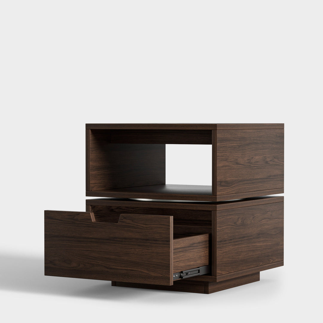 Razu Mesa de Cabeceira Giratória Quadrada de 2 Níveis