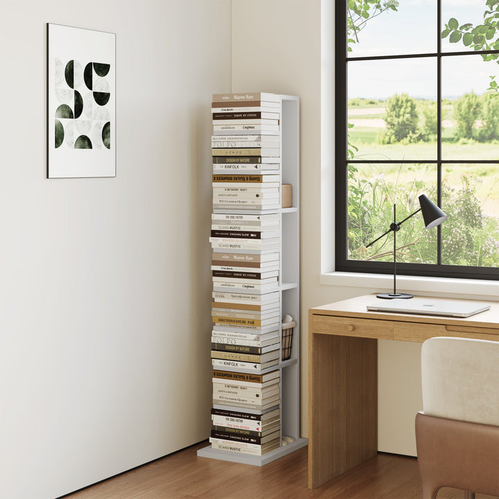 RAZU Série Chiaroscuro Mirage Estante Invisível Vertical em Agglomerado Branco 9 Prateleiras