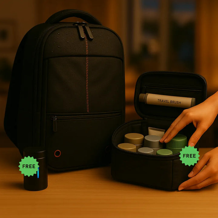 Vacuum Compression Backpack Tazzi® Original + Gifts Travel Essentials