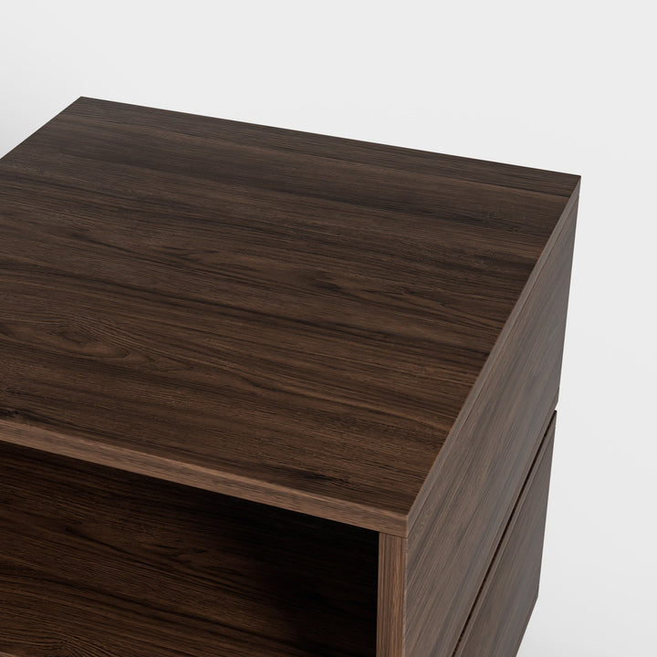 Razu Mesa de Cabeceira Giratória Quadrada de 2 Níveis