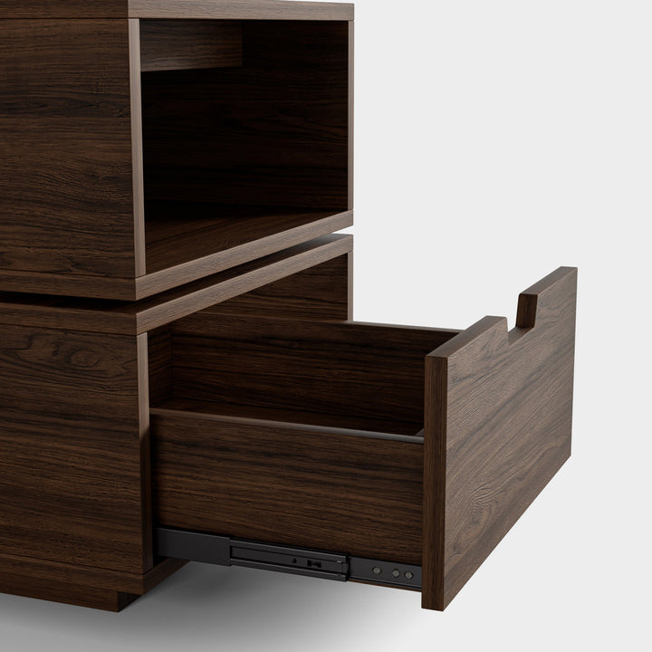 Razu Mesa de Cabeceira Giratória Quadrada de 2 Níveis