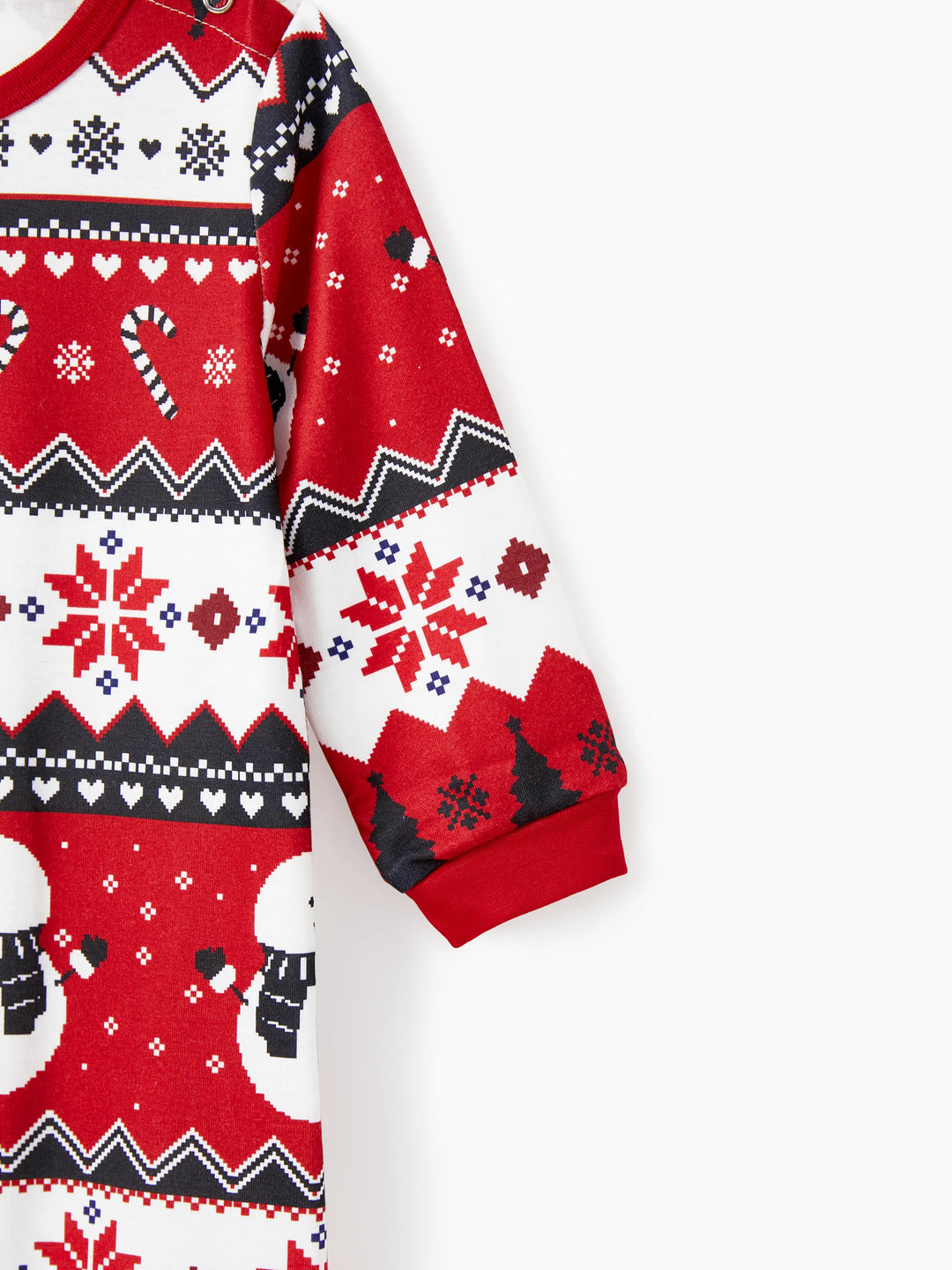 Conjunto de Pijamas de Natal para Famílias com Impressão de Boneco de Neve – PJs de Manga Longa com Meias de Natal – Preto