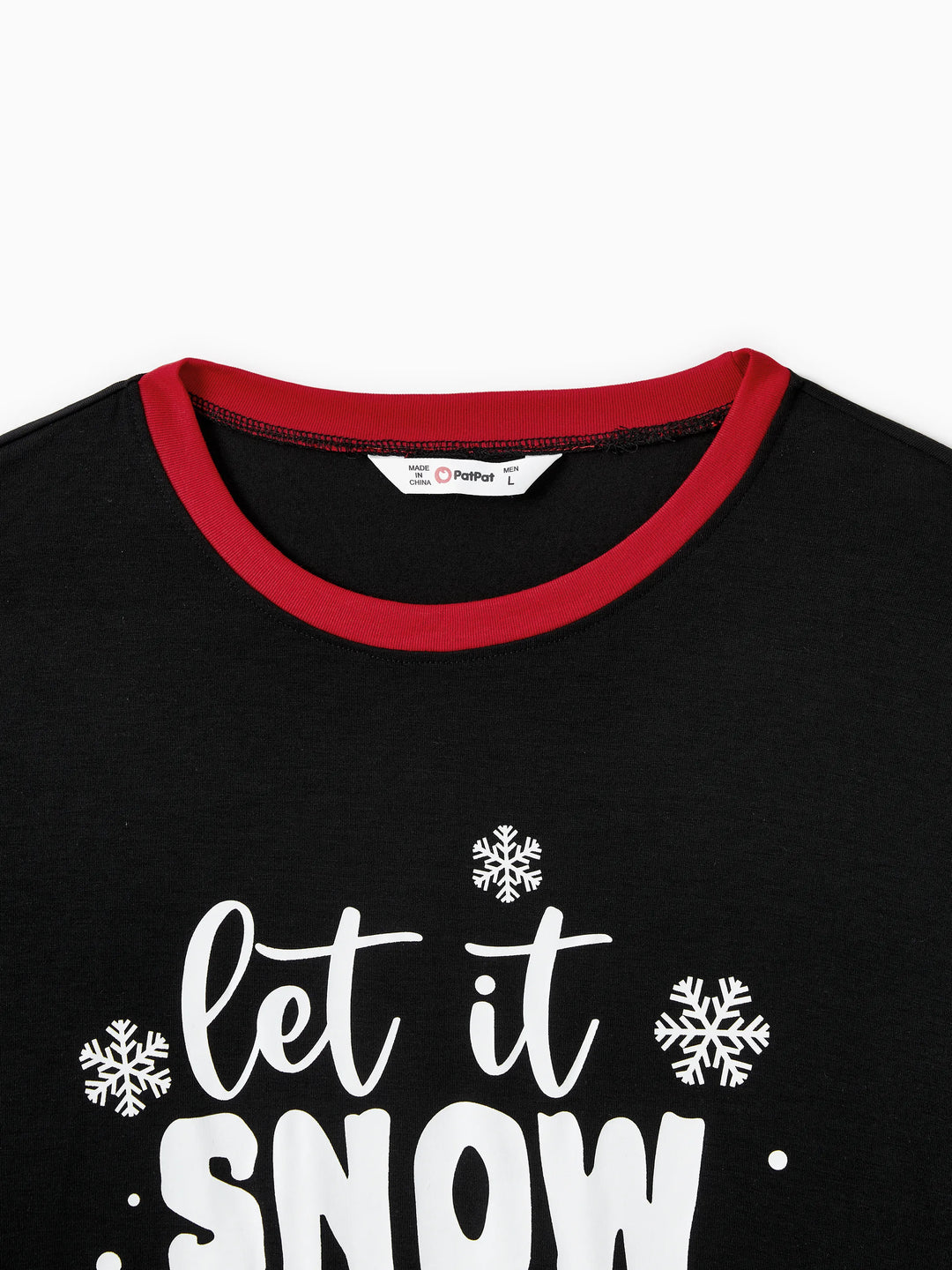 Conjunto de Pijamas de Natal para Famílias com Impressão de Boneco de Neve – PJs de Manga Longa com Meias de Natal – Preto