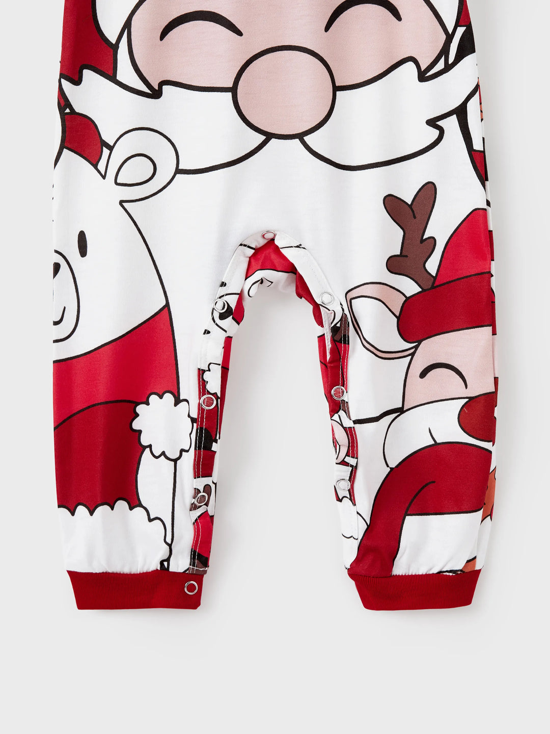 Conjuntos de Pijamas em Branco com Estampa de Pai Natal e Boneco de Neve para toda a Família - T-Shirts de Manga Curta e Calças Curtas Coordenadas