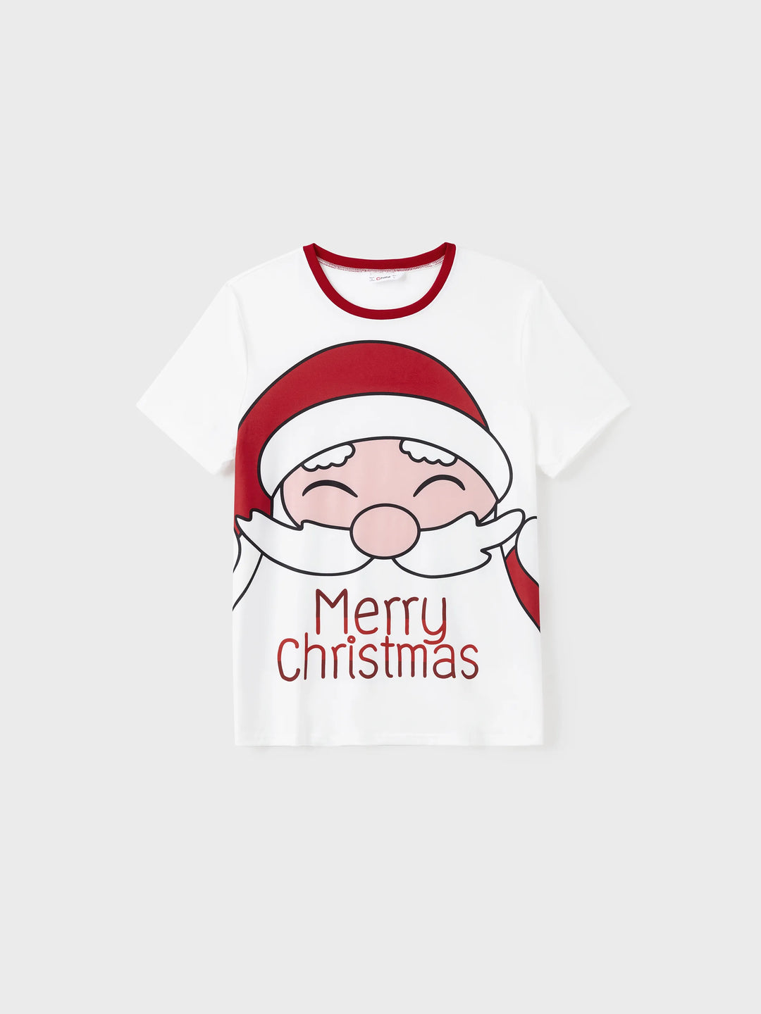 Conjuntos de Pijamas em Branco com Estampa de Pai Natal e Boneco de Neve para toda a Família - T-Shirts de Manga Curta e Calças Curtas Coordenadas