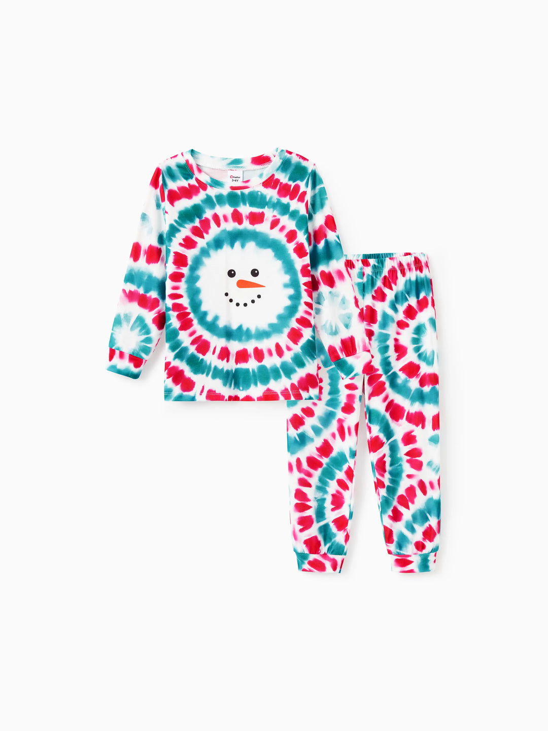 Conjuntos de Pijamas Coloridos Matchy para a Família com Impressão de Boneco de Neve de Natal e Meias Natalícias Multi-coras
