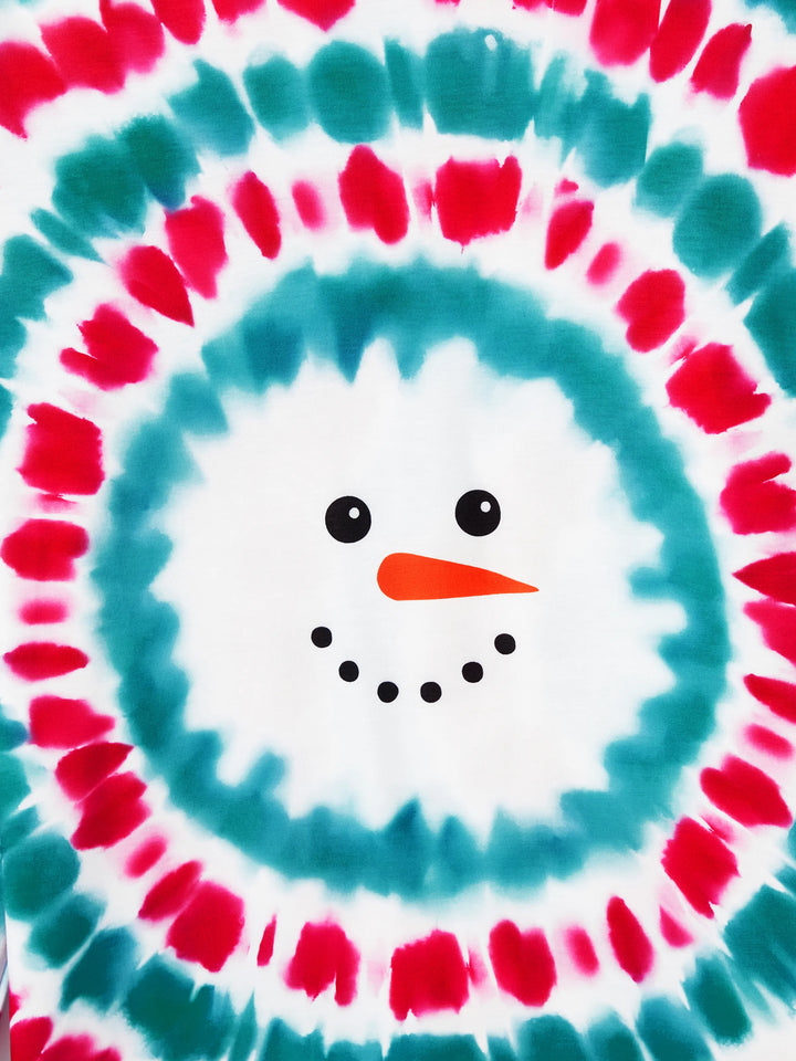 Conjuntos de Pijamas Coloridos Matchy para a Família com Impressão de Boneco de Neve de Natal e Meias Natalícias Multi-coras