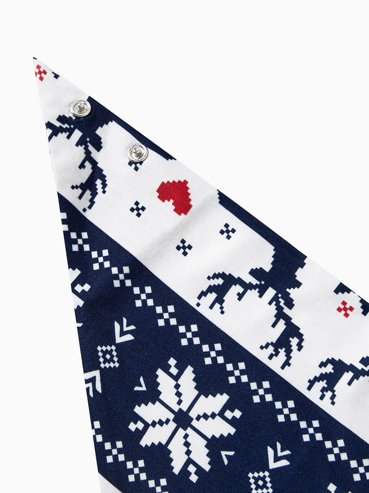 Pijamas de Família em Conjunto com Estampa de Renas de Natal que Brilham no Escuro, com Meias de Natal, Azul Escuro