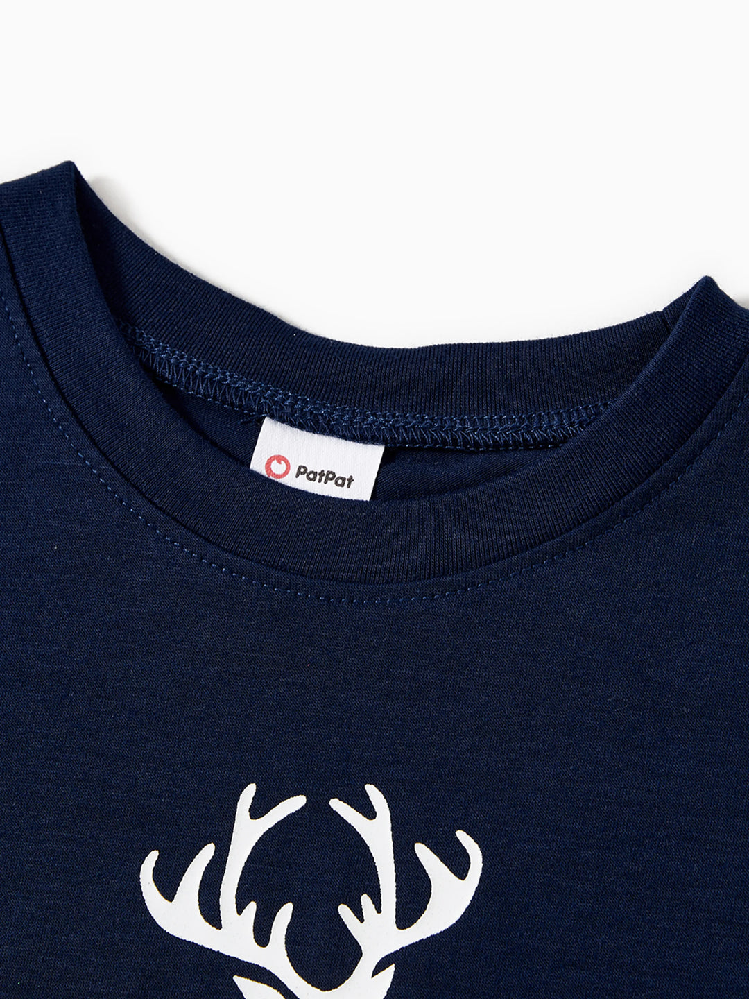 Pijamas de Família em Conjunto com Estampa de Renas de Natal que Brilham no Escuro, com Meias de Natal, Azul Escuro