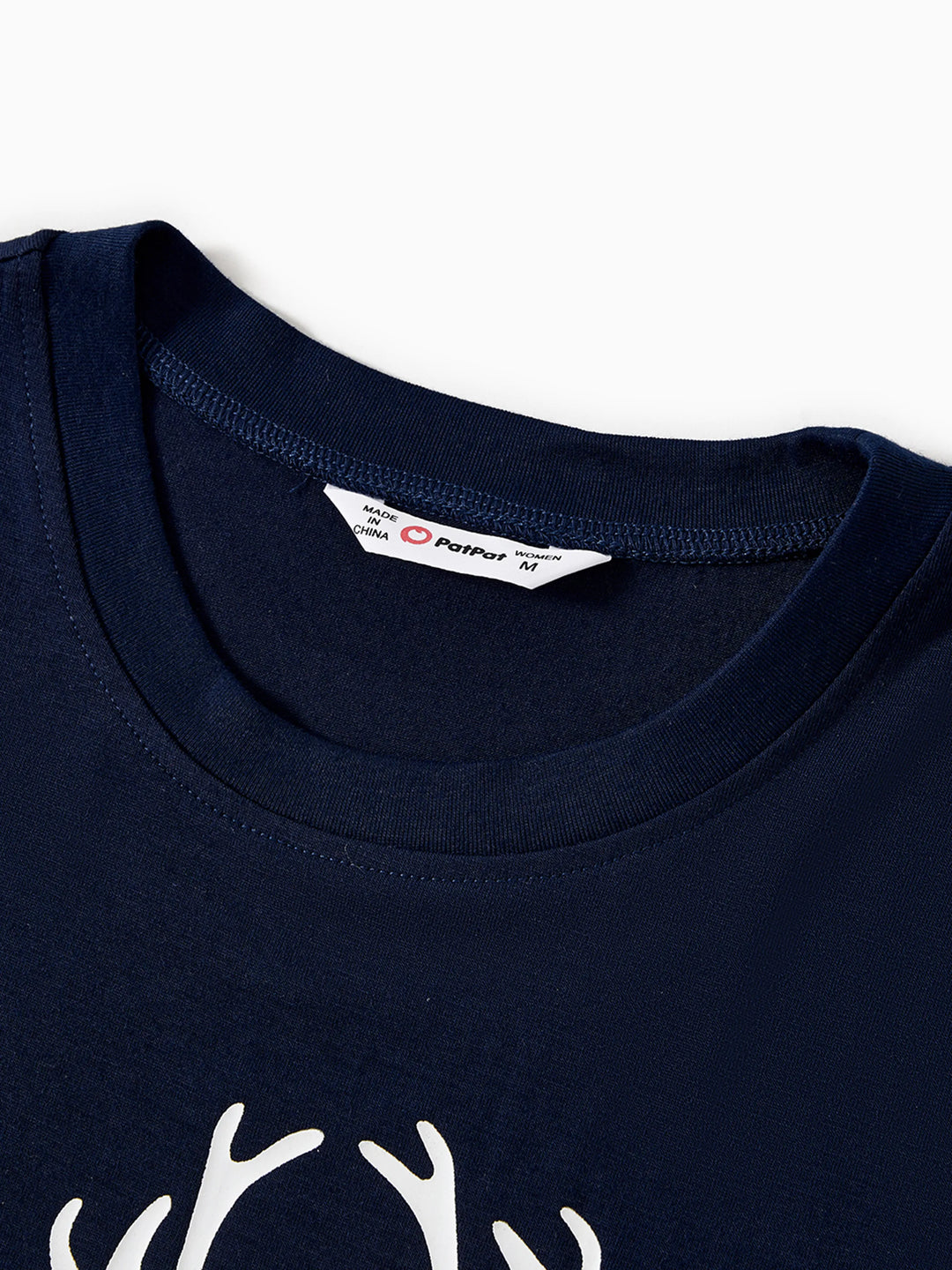 Pijamas de Família em Conjunto com Estampa de Renas de Natal que Brilham no Escuro, com Meias de Natal, Azul Escuro