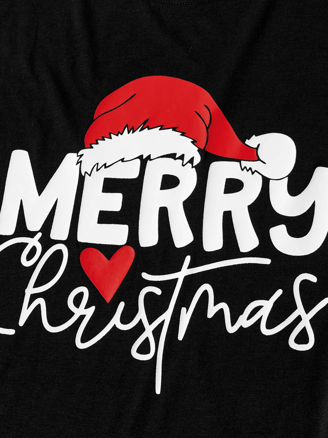 Conjunto de Pijamas de Manga Longa com Estampa de Letras que Brilham no Escuro para a Família, a Condizer no Natal, com Meias de Natal Preto+Branco