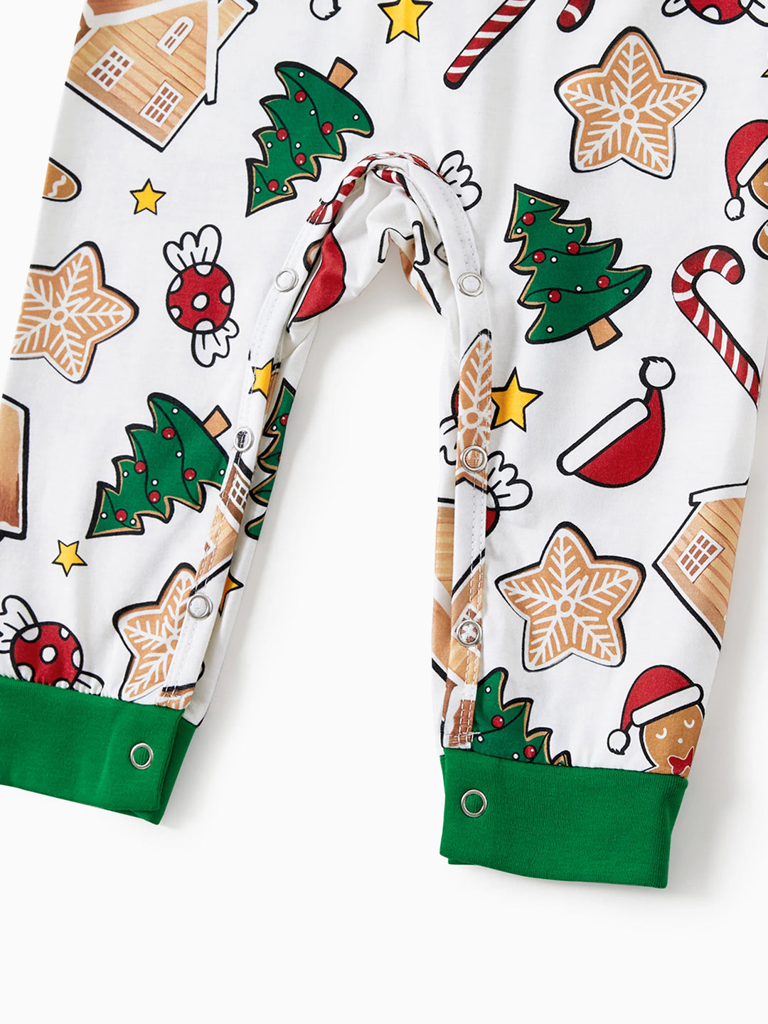 Pijamas de Casa de Gengibre em Conjunto para Família - PJs Verdes de Natal com Meias de Natal Multicores