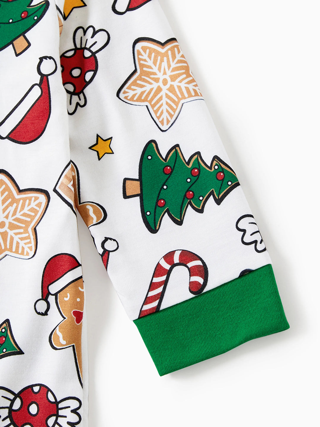 Pijamas de Casa de Gengibre em Conjunto para Família - PJs Verdes de Natal com Meias de Natal Multicores