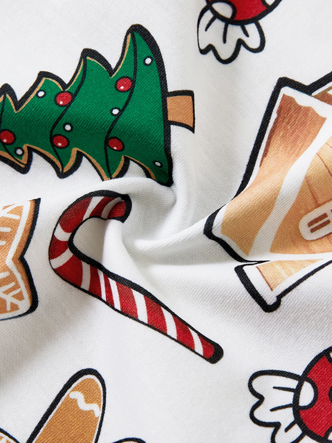 Pijamas de Casa de Gengibre em Conjunto para Família - PJs Verdes de Natal com Meias de Natal Multicores