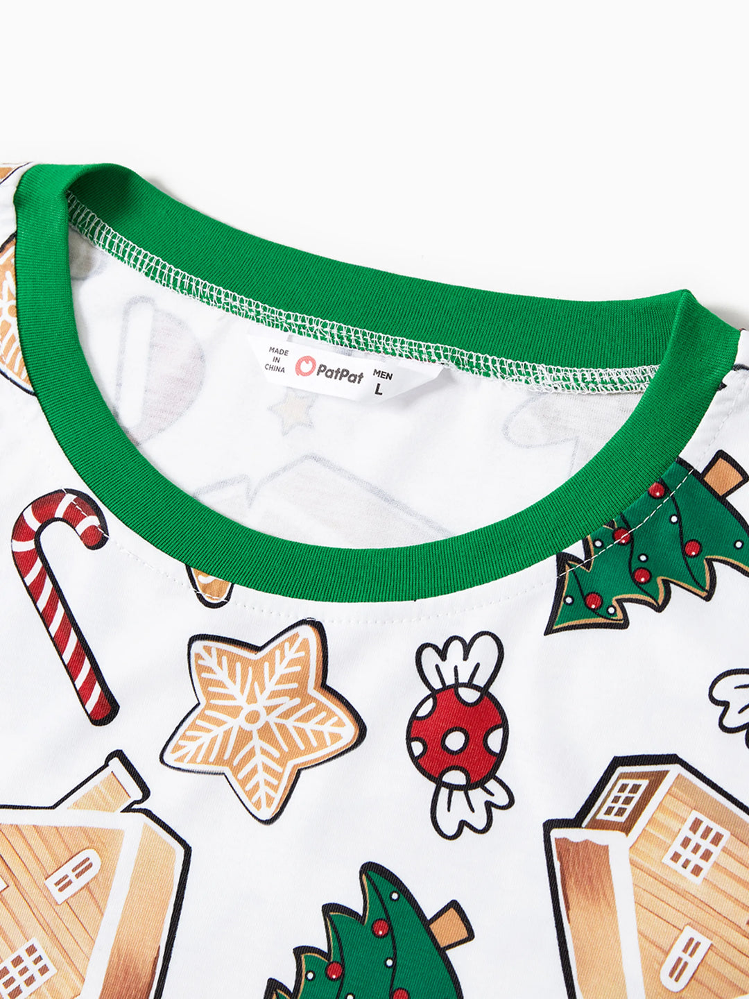 Pijamas de Casa de Gengibre em Conjunto para Família - PJs Verdes de Natal com Meias de Natal Multicores