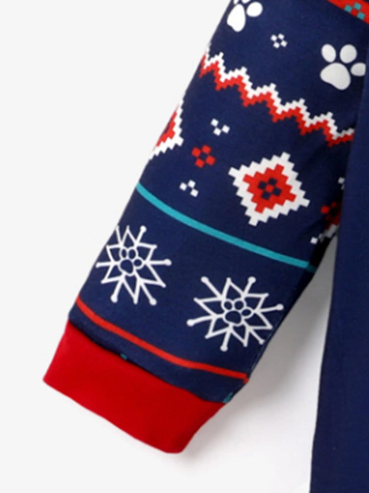 Conjuntos de Pijamas de Manga Longa com Estampado Integral da PAW Patrol para toda a família, acompanhados de Meias de Natal.