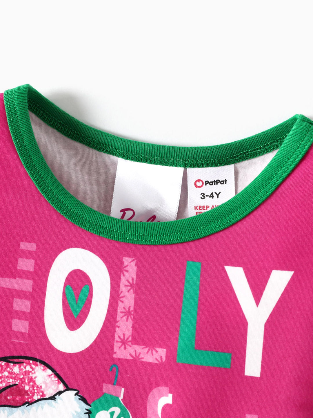 Conjunto de Pijamas de Manga Longa com Impressão Gráfica Barbie Mãe e Filha com Meias de Natal