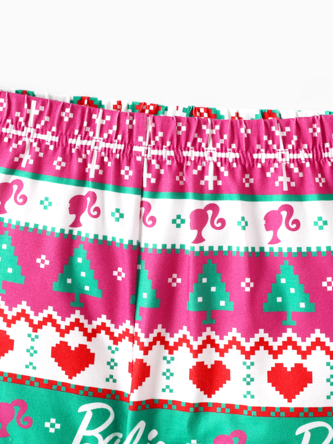 Conjunto de Pijamas de Manga Longa com Impressão Gráfica Barbie Mãe e Filha com Meias de Natal