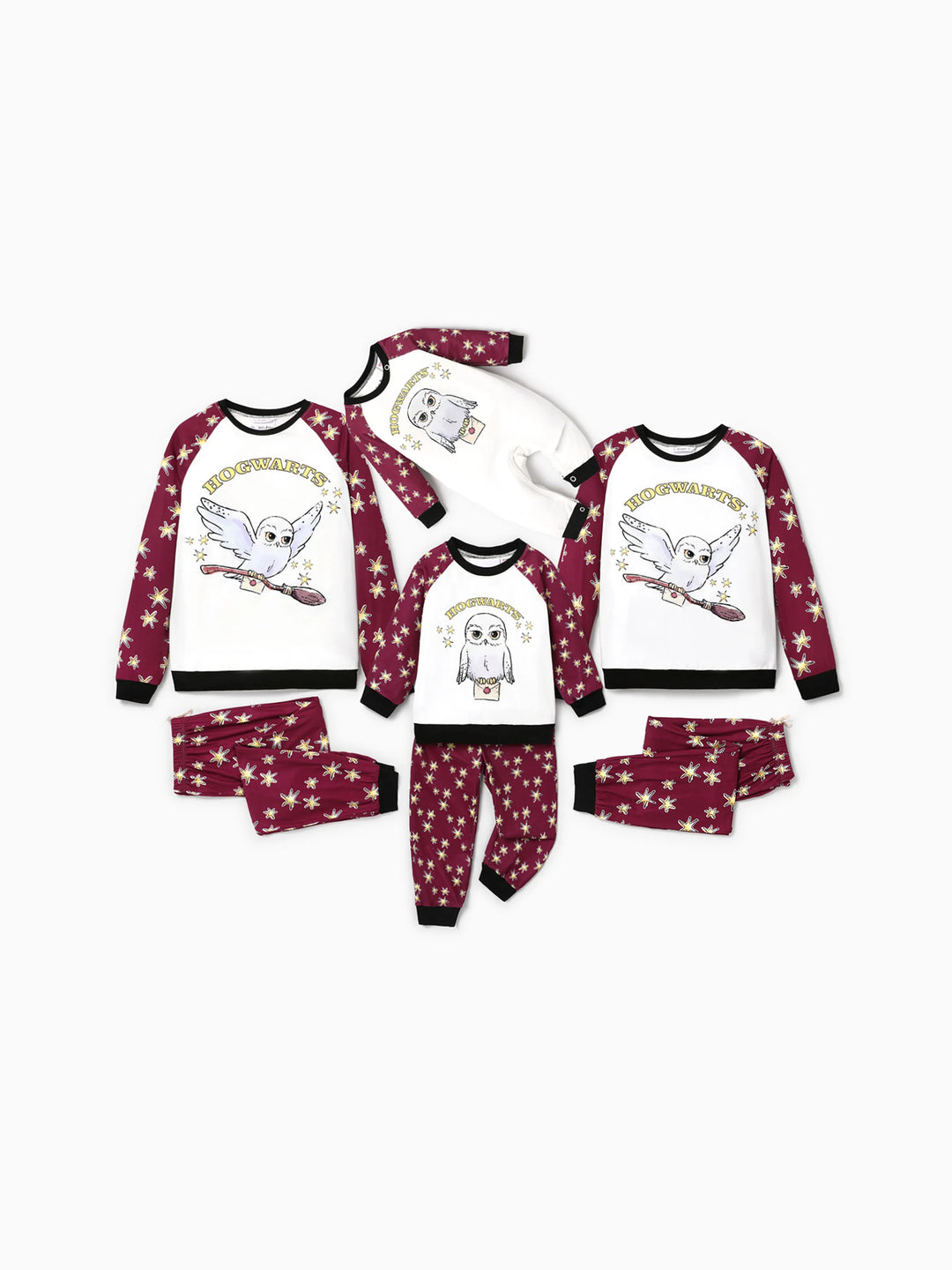 Conjuntos de Pijamas de Natal Matching da Família Harry Potter com Estampa da Hedwig e Meias de Natal