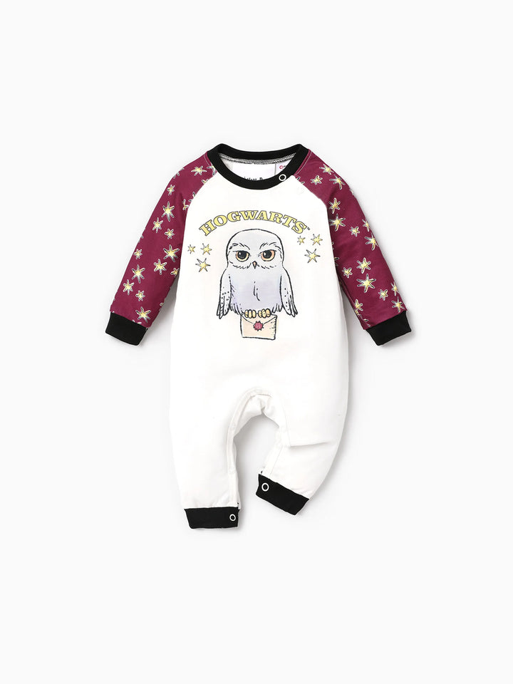 Conjuntos de Pijamas de Natal Matching da Família Harry Potter com Estampa da Hedwig e Meias de Natal