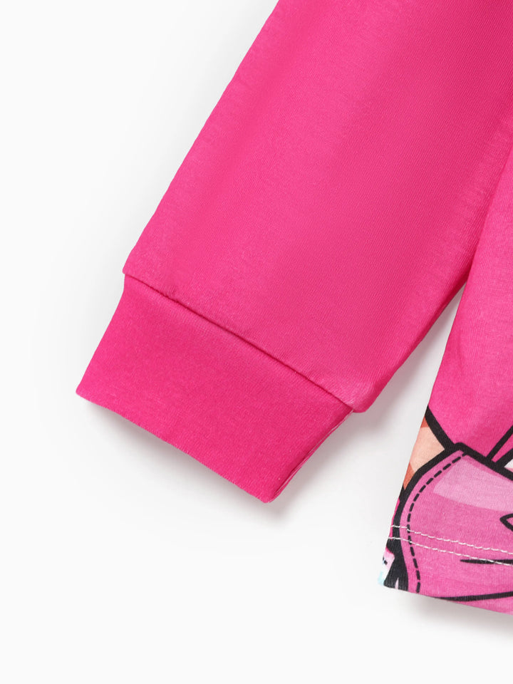 Conjuntos de Pijamas Barbie Mãe e Filha com Estampado de Neve e Renas para o Natal, Incluindo Meias de Natal