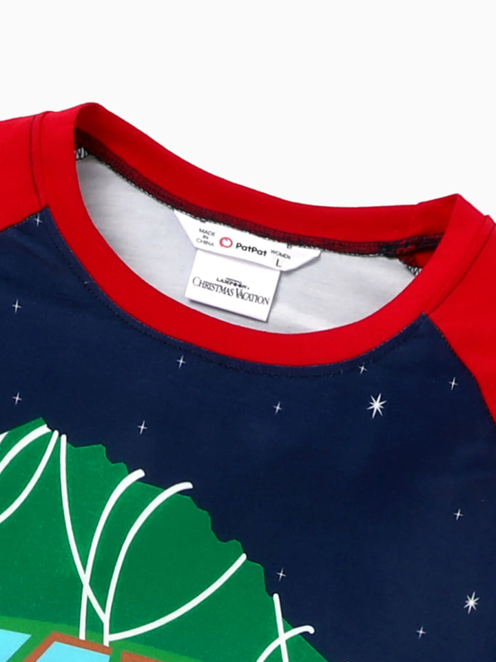 Conjuntos de Pijamas Coordinados com Estampas de Personagens para a Família nas Férias de Natal, com Meias de Natal