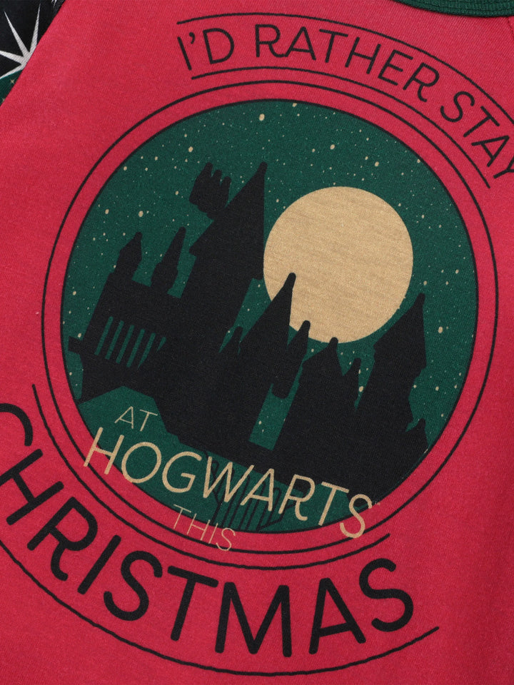 Conjuntos de Pijamas Combinados de Natal da Família Harry Potter com Meias de Natal de Hogwarts
