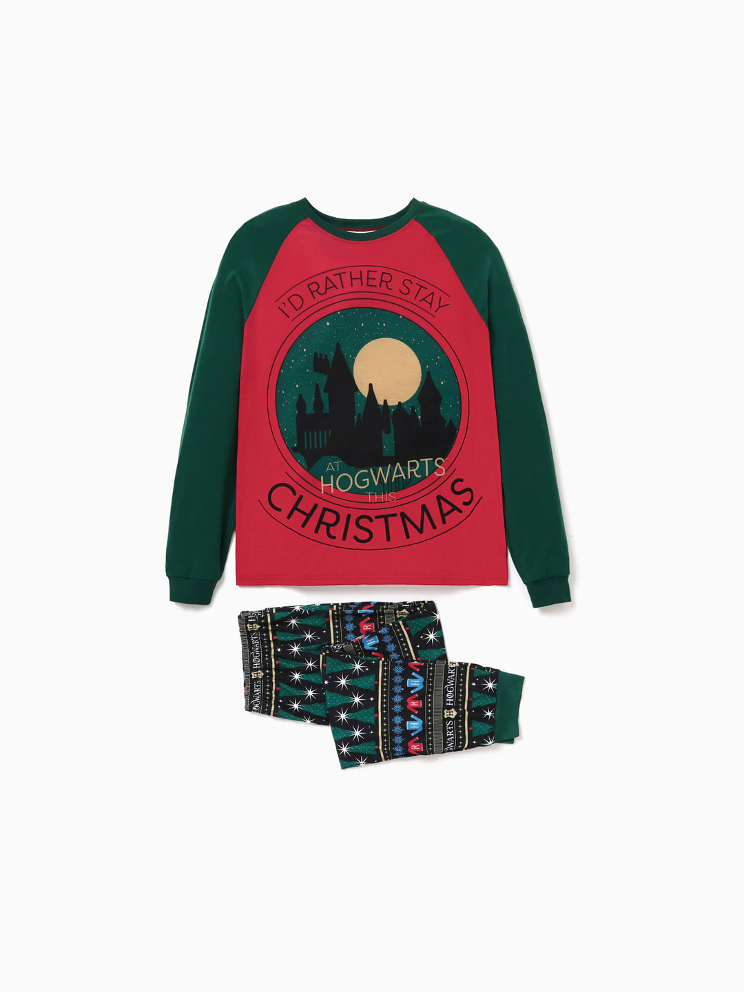 Conjuntos de Pijamas Combinados de Natal da Família Harry Potter com Meias de Natal de Hogwarts