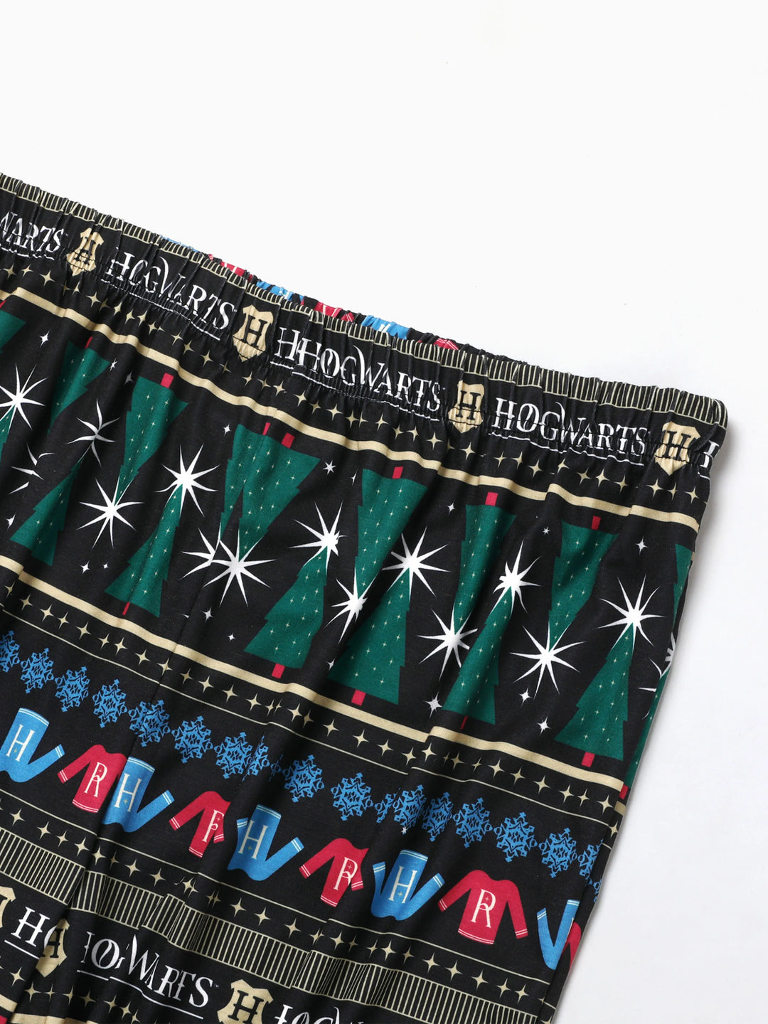 Conjuntos de Pijamas Combinados de Natal da Família Harry Potter com Meias de Natal de Hogwarts