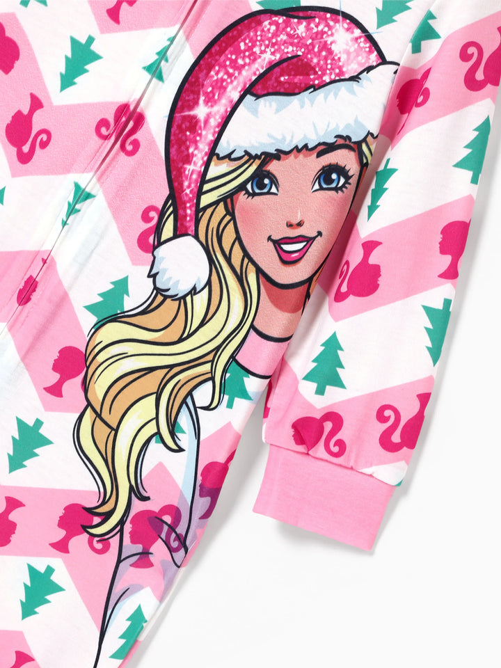 Conjuntos de Pijamas com Capuz "Barbie Mamãe e Eu" para o Natal, com Meias de Natal.