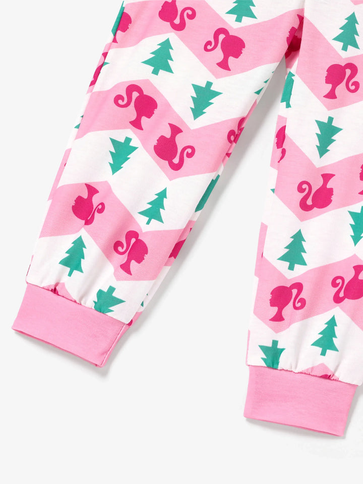 Conjuntos de Pijamas com Capuz "Barbie Mamãe e Eu" para o Natal, com Meias de Natal.