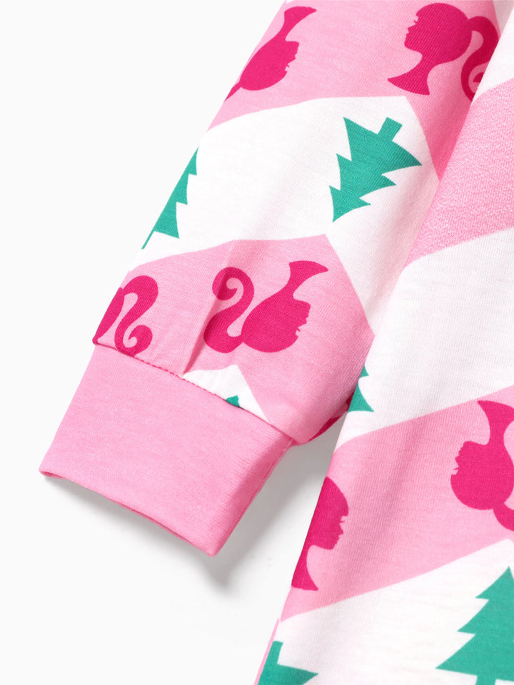 Conjuntos de Pijamas com Capuz "Barbie Mamãe e Eu" para o Natal, com Meias de Natal.