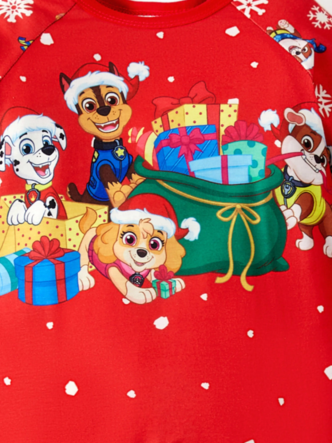 Conjunto de Pijamas de Natal em Família com Chase e Marshall da PAW Patrol, incluindo Meias de Natal.