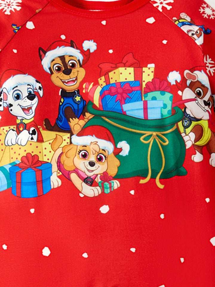 Conjunto de Pijamas de Natal em Família com Chase e Marshall da PAW Patrol, incluindo Meias de Natal.