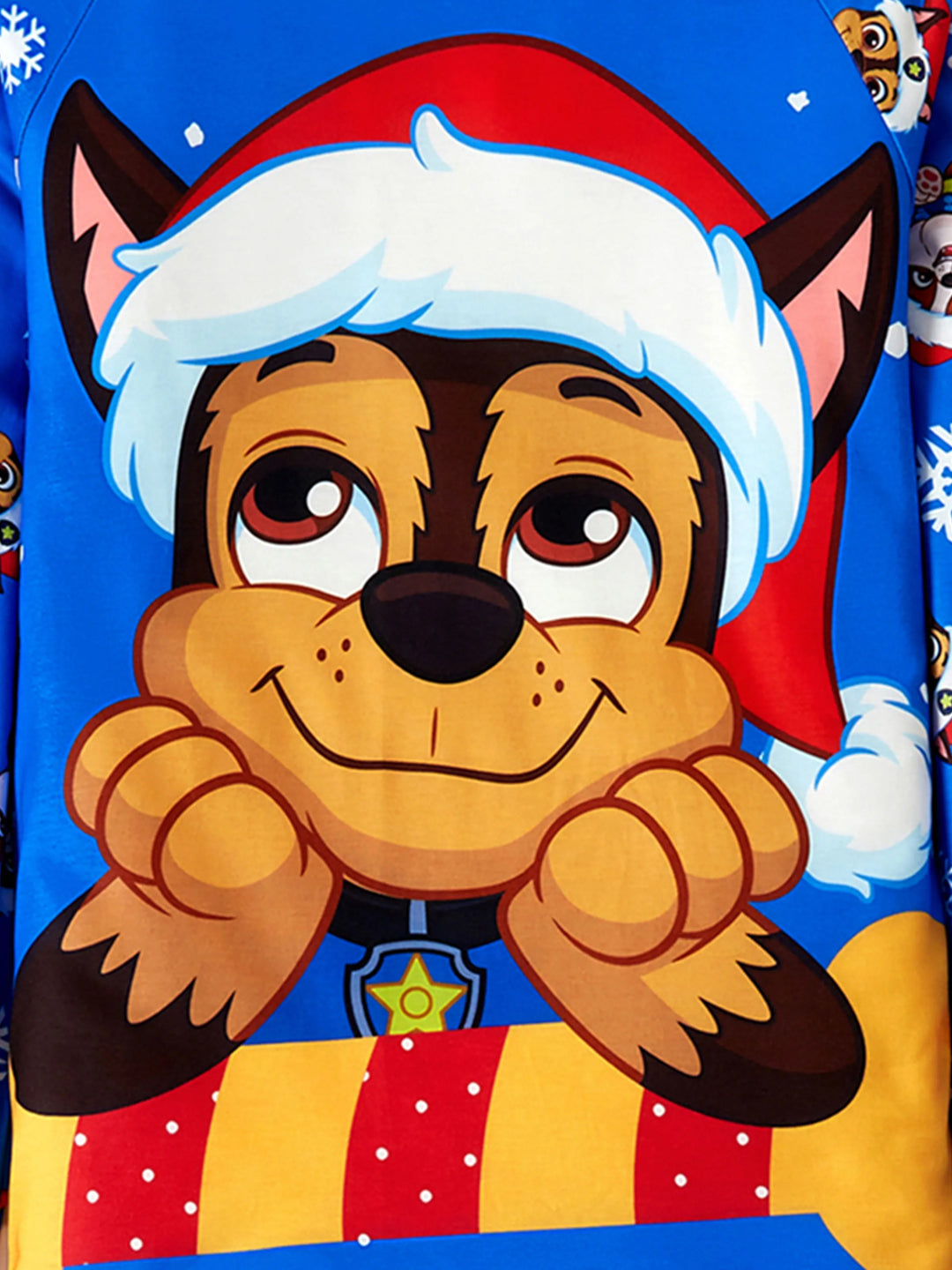 Conjunto de Pijamas de Natal em Família com Chase e Marshall da PAW Patrol, incluindo Meias de Natal.