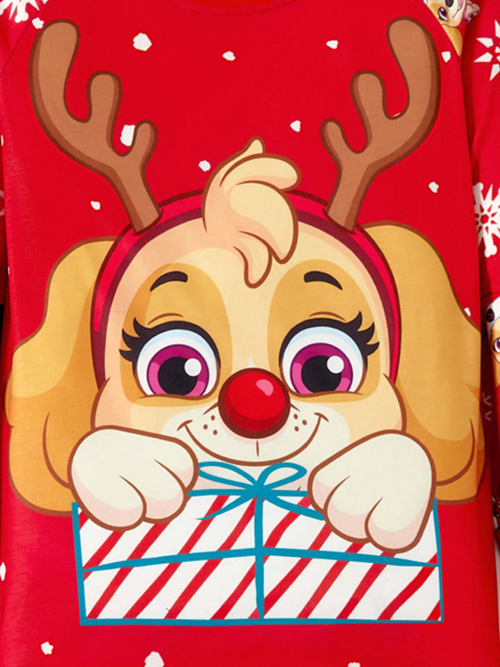 Conjunto de Pijamas de Natal em Família com Chase e Marshall da PAW Patrol, incluindo Meias de Natal.