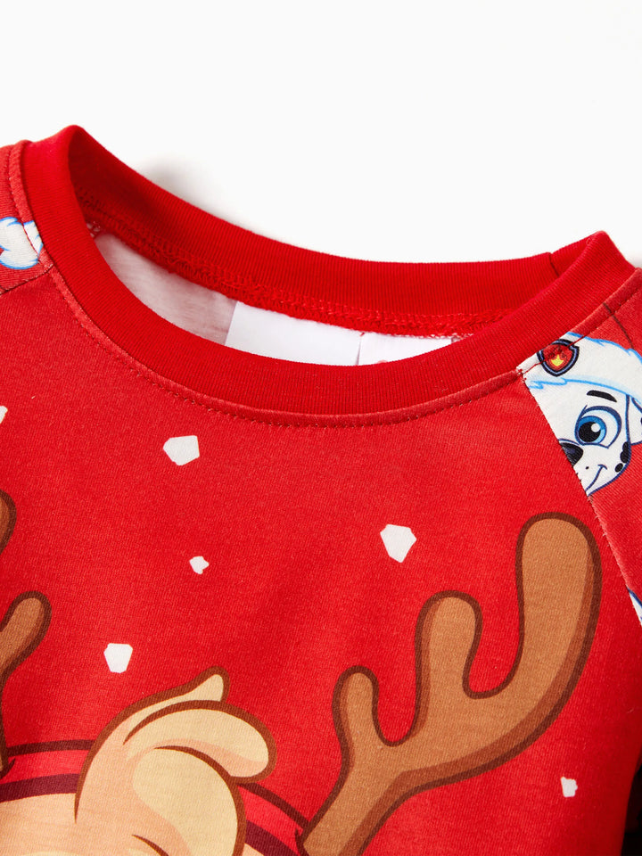Conjunto de Pijamas de Natal em Família com Chase e Marshall da PAW Patrol, incluindo Meias de Natal.