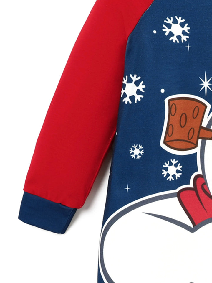 Conjuntos de Pijamas em Blocos de Cores para a Família "Frosty The Snowman" com Meias de Natal