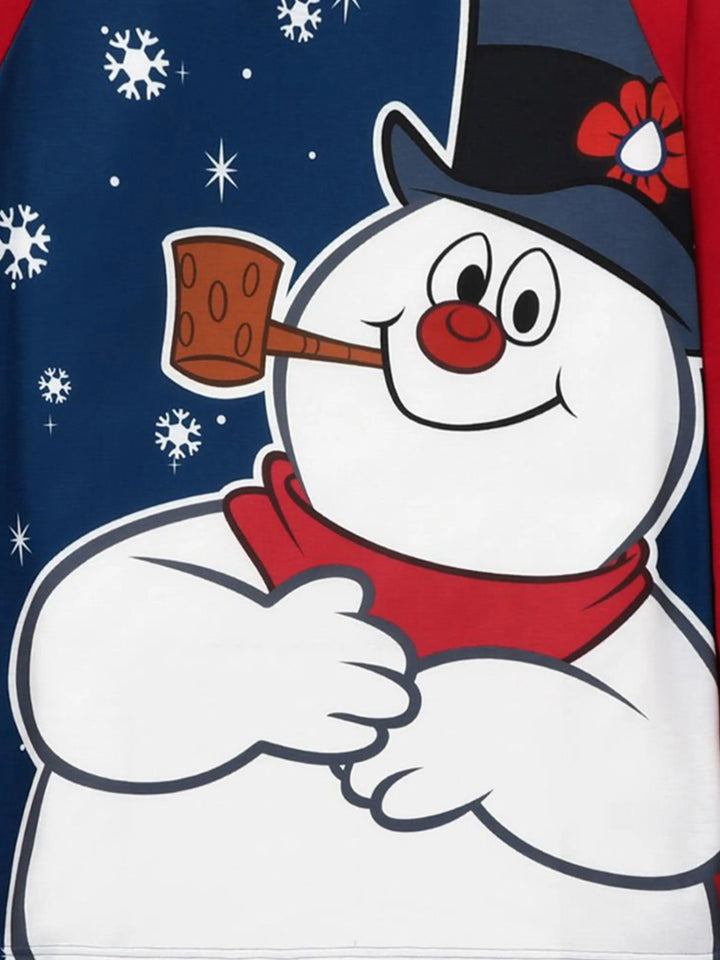 Conjuntos de Pijamas em Blocos de Cores para a Família "Frosty The Snowman" com Meias de Natal
