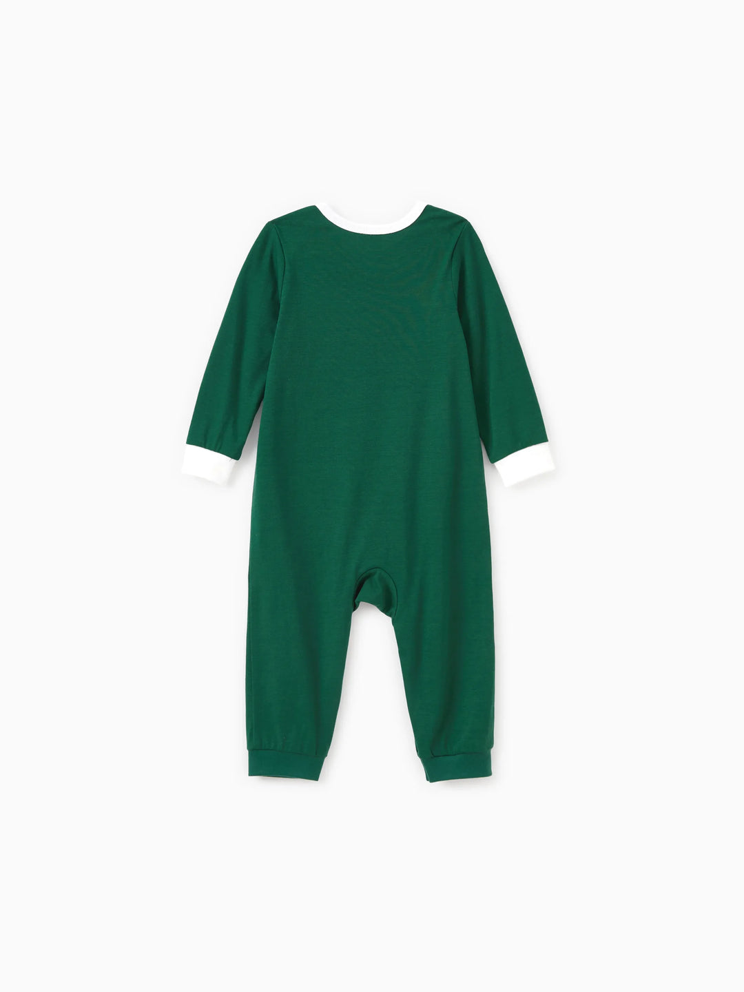 Conjunto de Pijamas em Conjunto Familiar para Natal com Tops a Brilhar no Escuro e Calças com Padrão de Renas, incluindo Meias de Natal - Verde Escuro