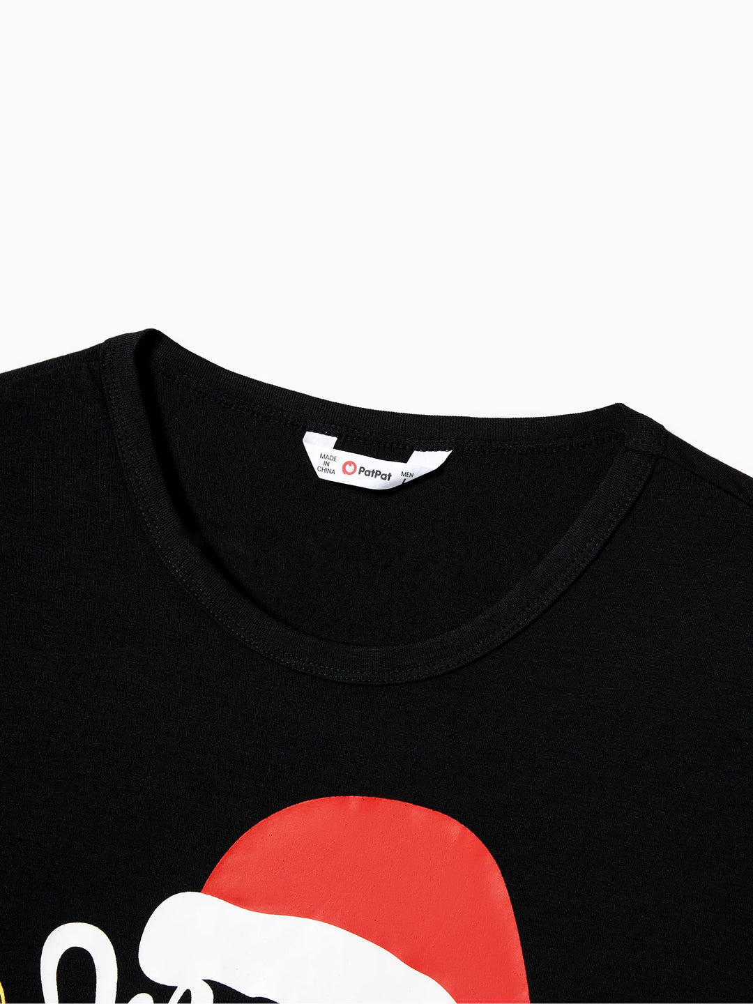 Conjuntos de Pijamas de Manga Curta em Preto com Impressão de Letras em Família e Lâmpadas Festivas para o Natal